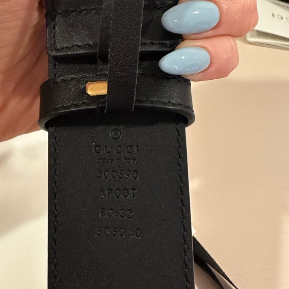 Gucci Women’s 2015 RE-EDITION WIDE LEATHER BELT black and gold Size 80B - Picture 8 of 12
